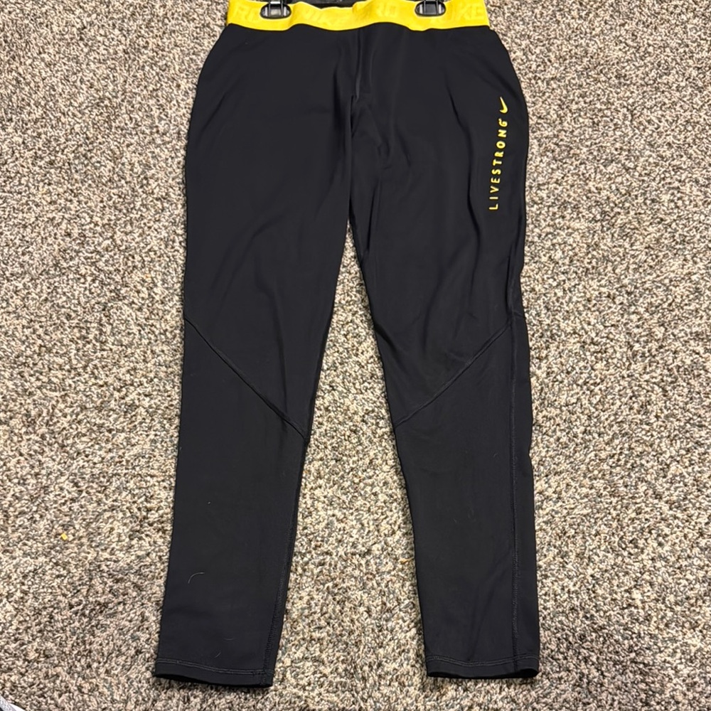 Nike Pro LIVESTRONG Black and Yellow Athletic Pants